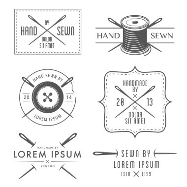 Set of tailor labels and emblems