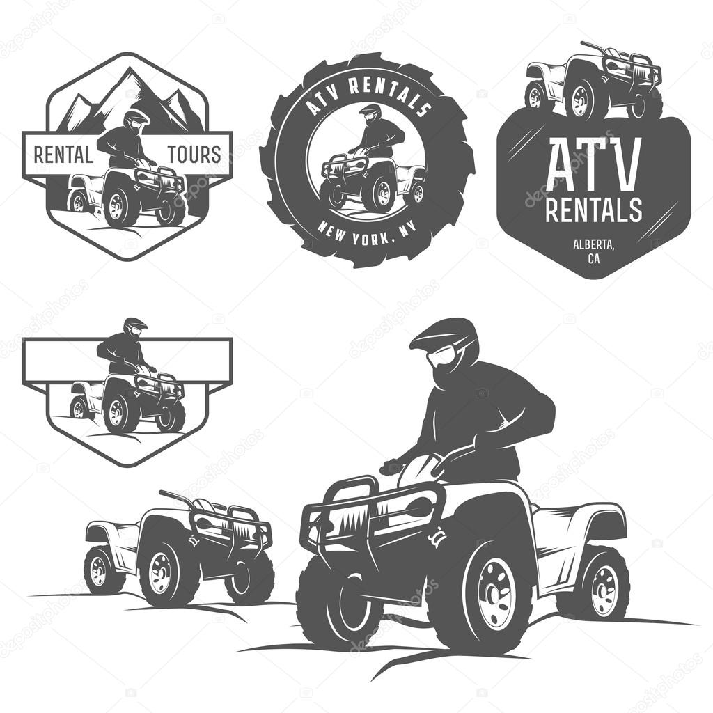 Set of ATV labels, badges and design elements