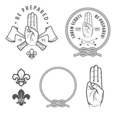 Scout symbols and design elements clipart