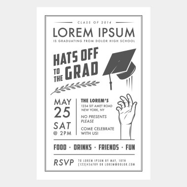 Graduation Party Invitation Free Vector Eps Cdr Ai Svg Vector Illustration Graphic Art