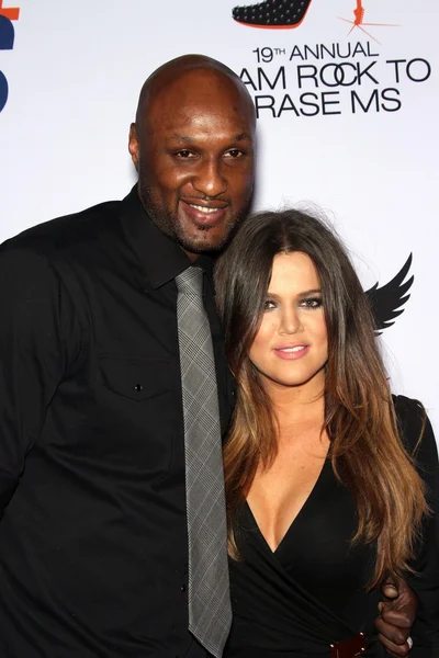 Lamar Odom e sua esposa Khloe Kardashian — Fotografia de Stock