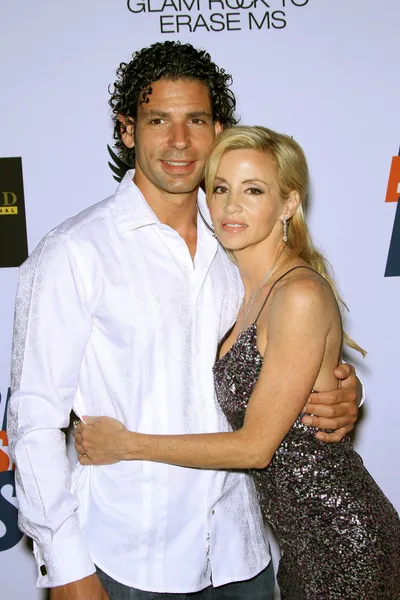 Camille Grammer and boyfriend Dimitri Charalambopoulos — Stock Photo, Image