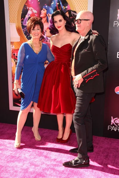 Katy Perry con madre y padre — Foto de Stock