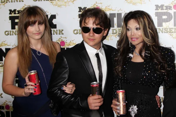 Paris Jackson, Prince Jackson, La Toya Jackson al Mr. Festa di lancio della bevanda al Ginseng rosa, Beverly Wilshire Hotel, Beverly Hills, CA 10-11-12 — Foto Stock