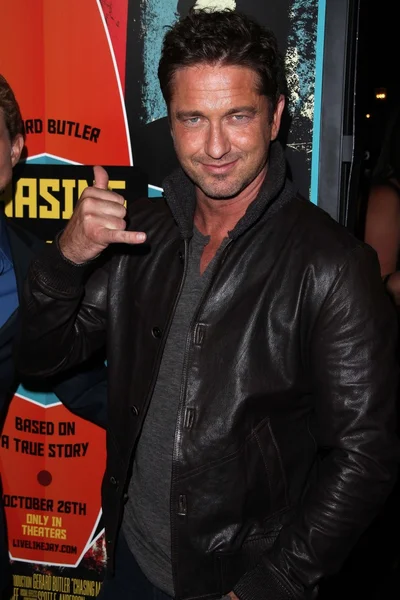 Gerard Butler at the Chasing Mavericks Los Angeles Premiere, Pacific Theaters, Los Angeles, CA 10-18-12 — Stock Photo, Image