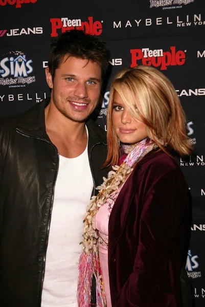 Nick Lachey and Jessica Simpson — Stock Photo, Image