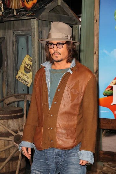 Johnny depp på "rango" los angeles premiären, byn theater, westwood, — Stockfoto