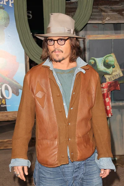 Johnny Depp at the "Rango" Los Angeles Premiere, Village Theater, Westwood — Stock Photo, Image