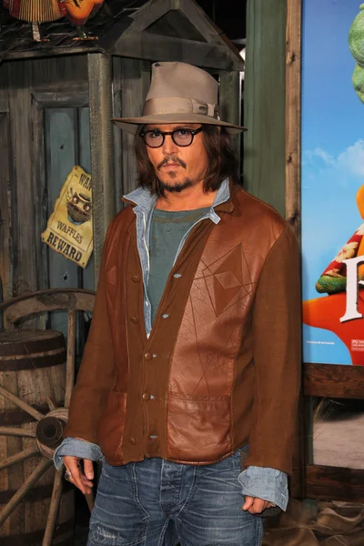 Johnny depp på "rango" los angeles premiären, byn theater, westwood — Stockfoto