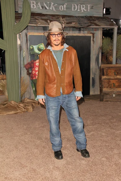 Johnny Depp en el "Rango" Los Angeles Premiere, Village Theater, Westwood — Foto de Stock