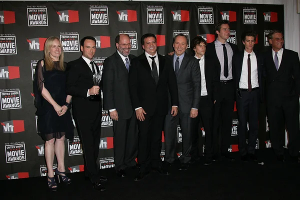 Cast of The Social Network with Scott Ruden and Kevin Spacey and Aaron Sork — Stok fotoğraf