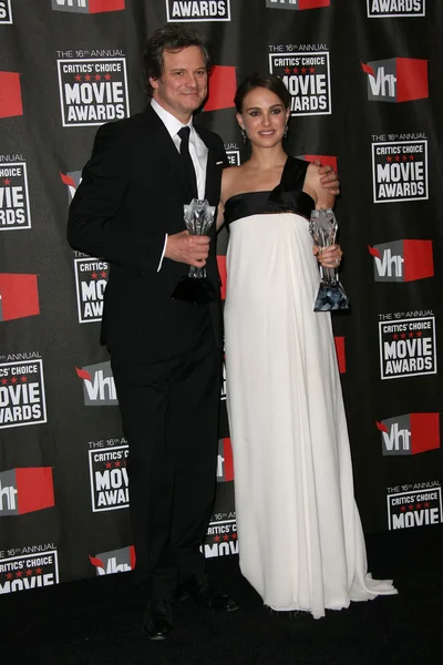 Colin firth en natalie portman — Stockfoto