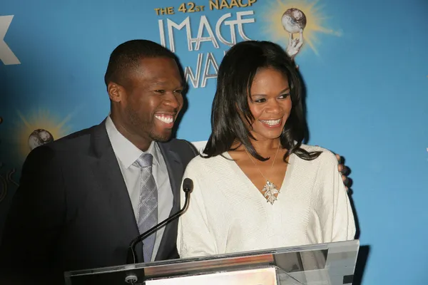 Curtis "50 Cent" Jackson and Kimberly Elise — Stock Photo, Image