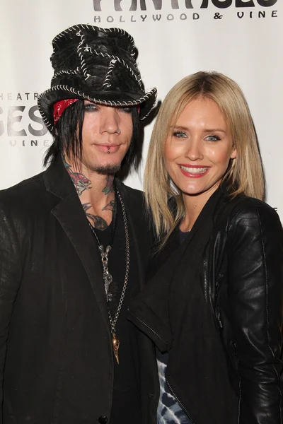 Dj Ashba and Nicky Whelan at the "Rock Of Ages" Opening Night, Pantages Th — Stock Photo, Image