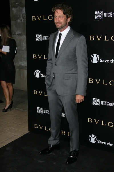 Gerard Butler at a Bvlgari Private Event Honoring Simon Fuller And Paul Ha — Stock Photo, Image