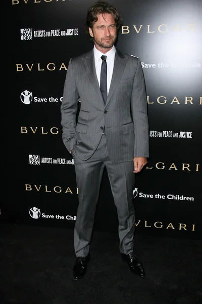 Gerard Butler at a Bvlgari Private Event Honoring Simon Fuller And Paul Ha — Stock Photo, Image