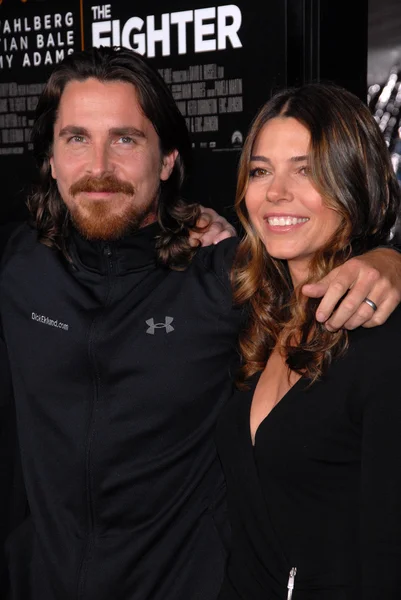 Christian Bale, wife Sibi Blazic — Stok fotoğraf