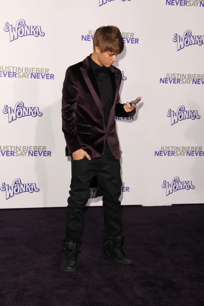 Justin Bieber en el "Justin Bieber: Never Say Never" estreno en Los Ángeles —  Fotos de Stock