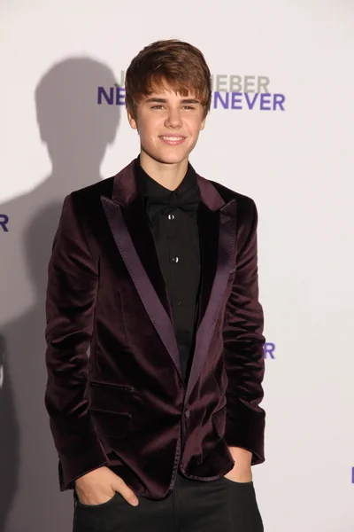 Justin Bieber en el "Justin Bieber: Never Say Never" estreno en Los Ángeles — Foto de Stock
