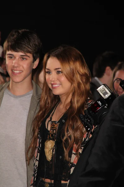 Miley Cyrus al "Justin Bieber: Never Say Never" Los Angeles Premiere , — Foto Stock