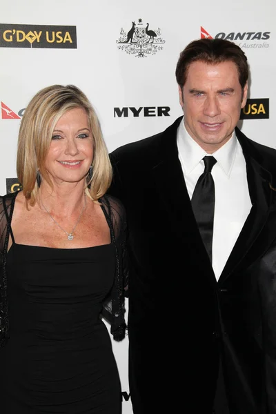 Olivia Newton John e John Travolta — Fotografia de Stock