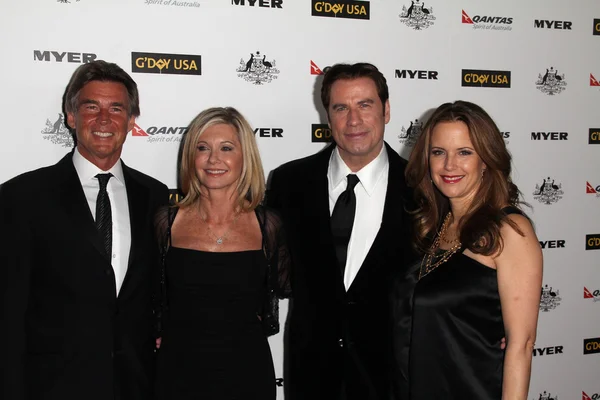 John Easterling, Olivia Newton-John, John Travolta und Kelly Preston im g — Stockfoto
