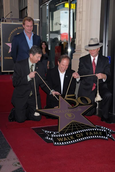 Christopher Nolan, Leron Gubler, Hans Zimmer and Sam Smith at Hans Zimmer — ストック写真