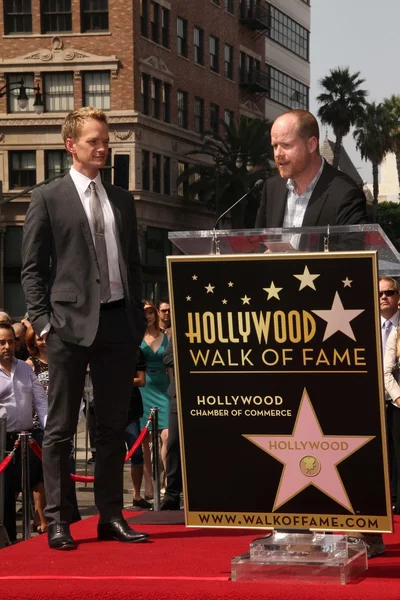 Neil Patrick Harris, Joss Whedon no trhe Neil Patrick Harris Hollywood Wal — Fotografia de Stock