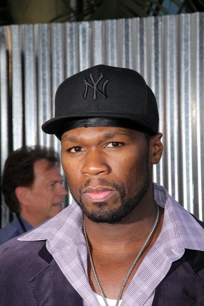 Кёртис "50 Cent" Джексон на мировой премьере "Настоящей стали", Гибсон Амфит — стоковое фото