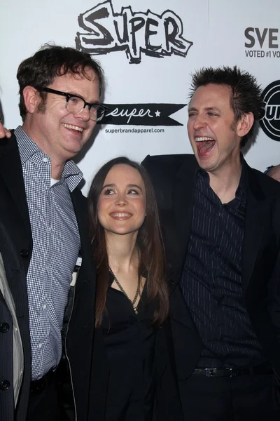 Rainn Wilson, Ellen Page e James Gunn — Foto Stock