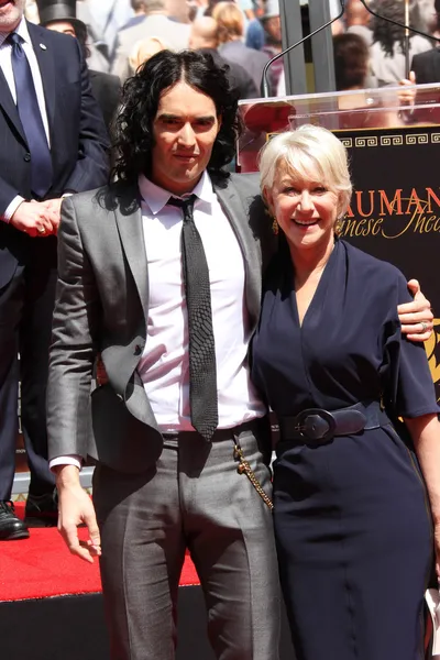 Russell Brand e Helen Mirren — Fotografia de Stock