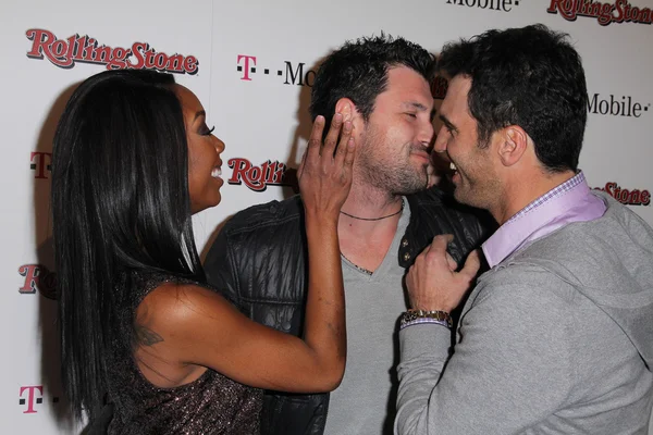 Brandy Norwood, Maksim Chmerkovskiy, Tony Dovolani — Stock Photo, Image