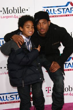 Marlon Wayans and Son at the 2011 T-Mobile NBA All-Star Game, Staples Center, Los Angeles, CA 02-20-11