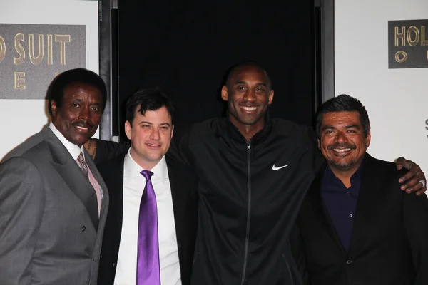 Jim Hill, Jimmy Kimmel, Kobe Bryant and George Lopez at the Kobe Bryant Hand and Footprint Ceremony, Chinese Theater, Hollywood, CA. 02-19-11 — 图库照片