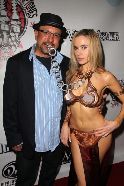 Kyle T. Heffner and Paula Labaredas at the Vera Mesmer Video Release Party, featuring Harry The Dog and Paula Labareas of ComicCosplay, Aqua Lounge, Beverly Hills, CA. 03-09-11 — Stock Photo, Image