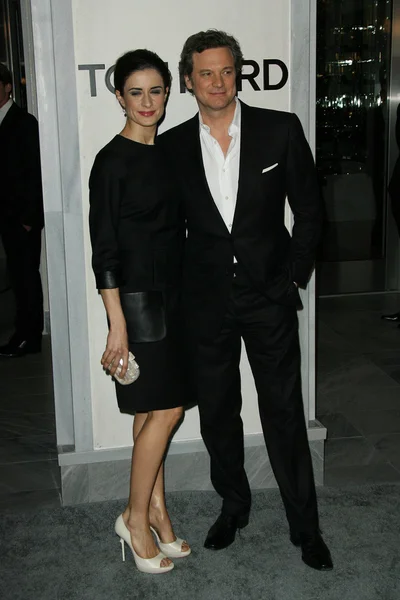Colin Firth y su esposa — Foto de Stock