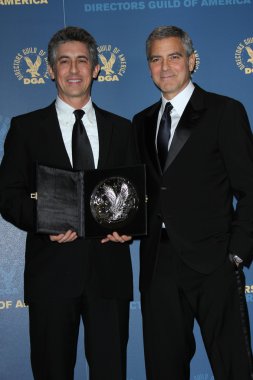 Alexander payne, george clooney, 64 yıllık yönetim Lonca Amerika'nın Ödülleri basın odası, hollywood ve highland, hollywood, ca 01-28-12
