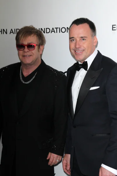 Elton John, David Furnish at the 20th Annual Elton John AIDS Foundation Academy Awards Viewing Party, West Hollywood Park, West Hollywood, CA 02-26-12 — Stock Photo, Image