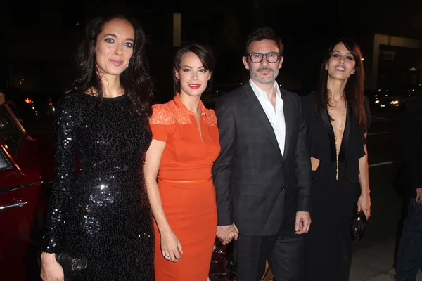 Carmen Chaplin, Berenice Bejo, Michel Hazanavicius and Dolores Chaplin at "The Artist" Special Screening, AMPAS Samuel Goldwyn Theater, Beverly Hills, CA 11-21-11 — Stock Photo, Image