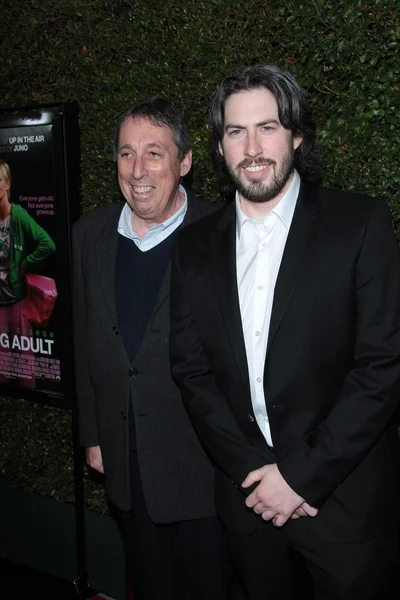 Ivan Reitman and Jason Reitman at the "Young Adult" Los Angeles Premiere, Samuel Goldwyn Theater, Beverly Hills, CA 12-15-11 — Stock Photo, Image