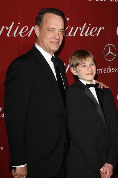 Tom Hanks e Thomas Horn — Fotografia de Stock
