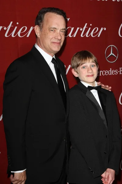 Tom Hanks y Thomas Horn — Foto de Stock