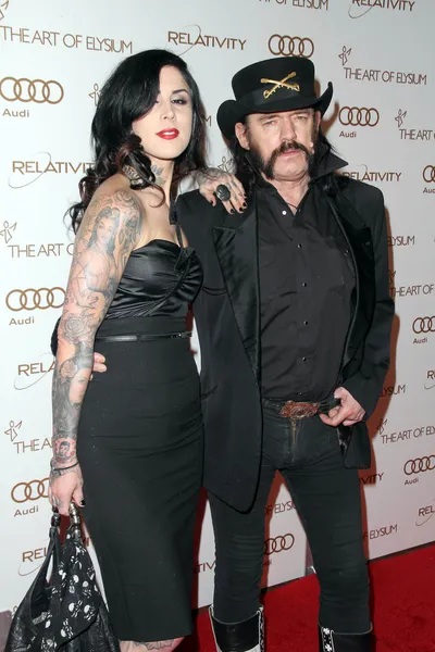 Kat von d, lemmy kilmister na arte da gala anual 5º da céu do elysium, estação union, los angeles, ca 14/01/12 — Fotografia de Stock