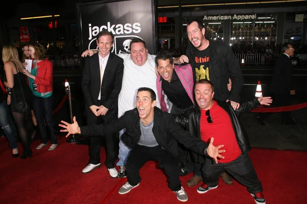 Spike Jonze, Preston Lacy, Jeff Tremaine, Ehren McGhehey, Steve O and Jason "Wee Man" Acuna — Stock Photo, Image