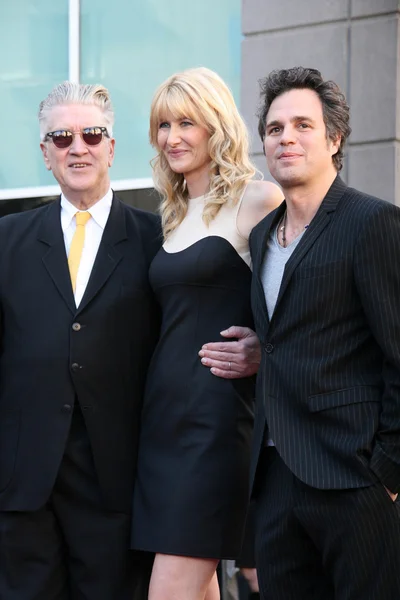 David Lynch, Laura Dern, Mark Ruffalo em Bruce Dern, Laura Dern e Diane Ladd Homenageados com Estrelas na Calçada da Fama de Hollywood, Hollywood, CA. 11-01-10 — Fotografia de Stock