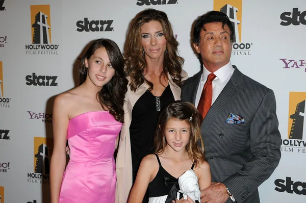 Sylvester stallone och familj — Stockfoto