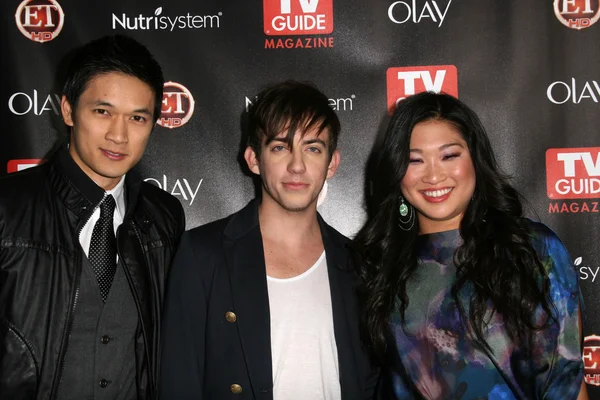 Harry Shum Jr., Kevin McHale, Jenna Ushkowitz på TV guide Magazines "2010 hot List", Drai ' s, Hollywood, ca. 11-08-10 — Stockfoto