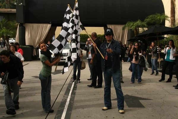 Eva Longoria Parker y Gene Simmons en el 2º Rally anual para niños con cáncer Scavenger Cup Start Your Engines Brunch, Roosevelt Hotel, Hollywood, CA. 10-23-10 — Foto de Stock