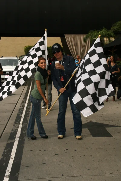 Eva Longoria Parker and Gene Simmons at the 2nd Annual Rally For Kids With Cancer Scavenger Cup Start Your Engines Brunch, Roosevelt Hotel, Hollywood, CA. 10-23-10 — Stock Photo, Image