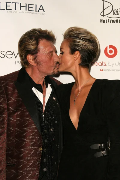 Johnny Hallyday, Laeticia Hallyday at the 6th Annual Pink Party, W Hotel, Hollywood, CA. 09-25-10 — Stock Photo, Image